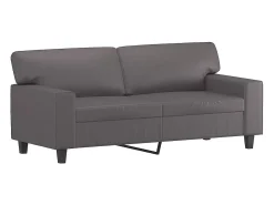 Sofá de 2 lugares 140 cm couro artificial cinza