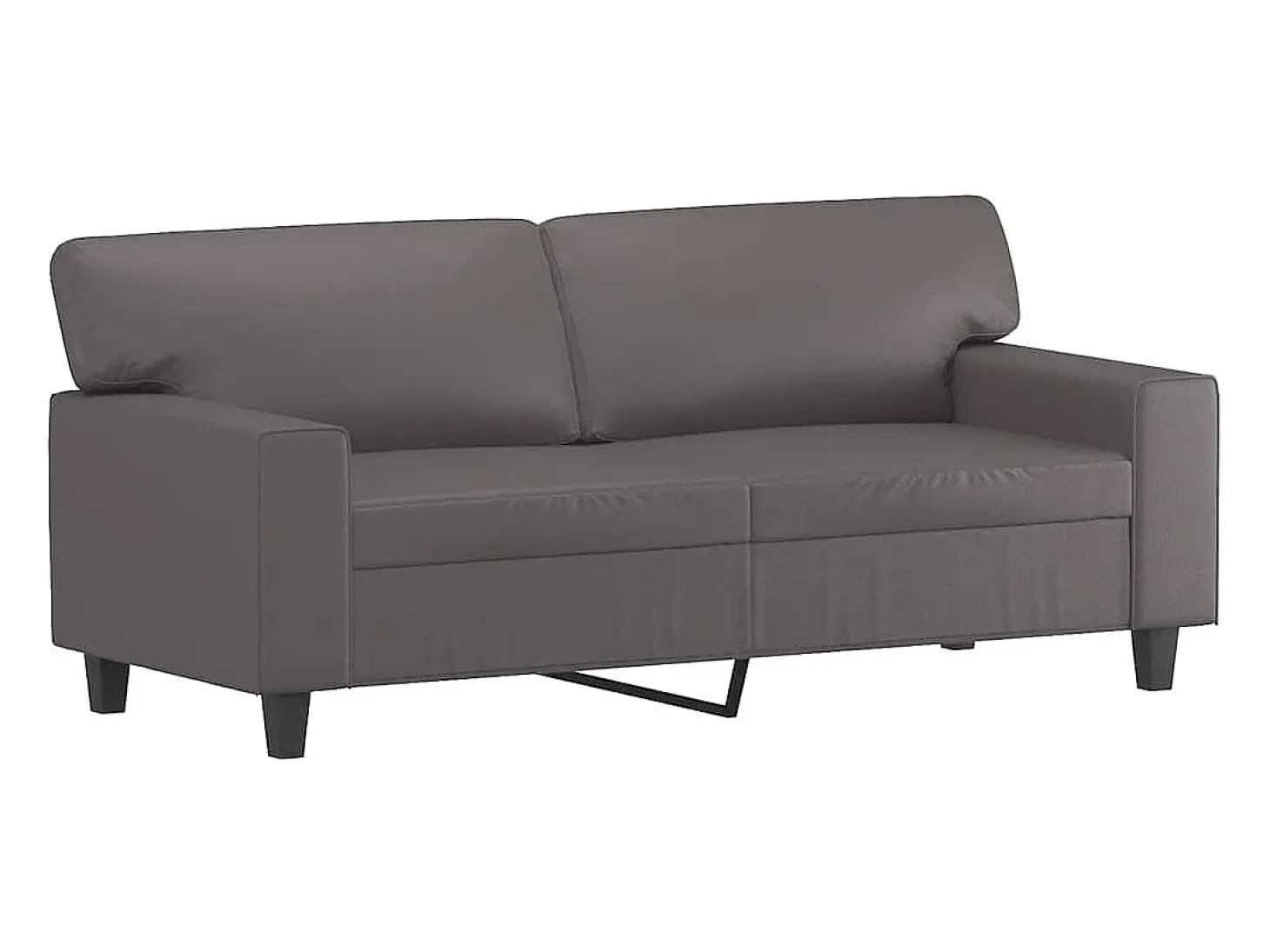 Sofá de 2 lugares 140 cm couro artificial cinza