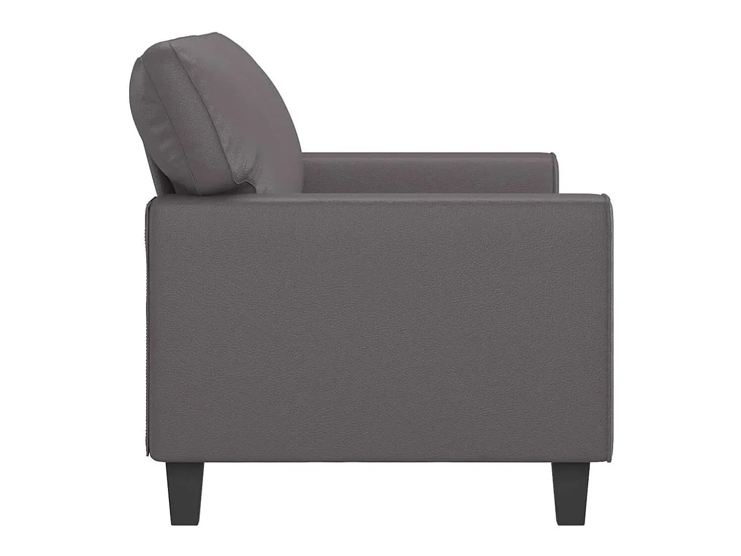 Sofá de 2 lugares 140 cm couro artificial cinza