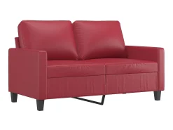 Sofá de 2 lugares 120 cm couro artificial vermelho tinto PT271467