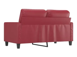 Sofá de 2 lugares 120 cm couro artificial vermelho tinto PT271467