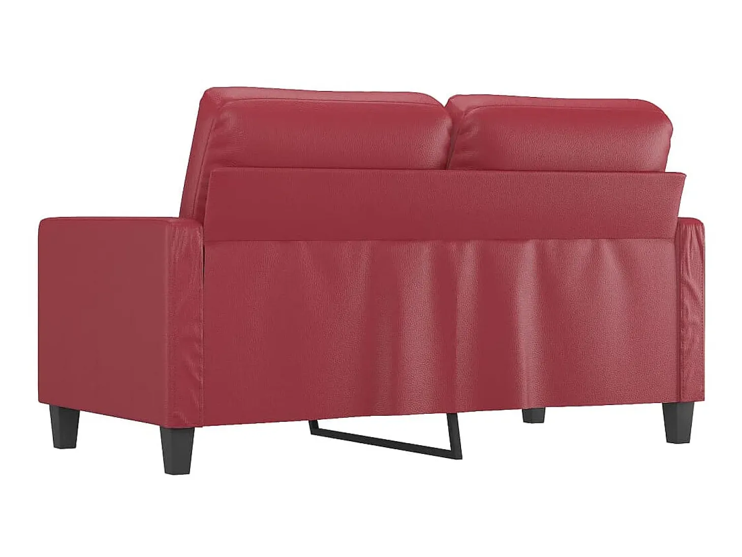 Sofá de 2 lugares 120 cm couro artificial vermelho tinto PT271467