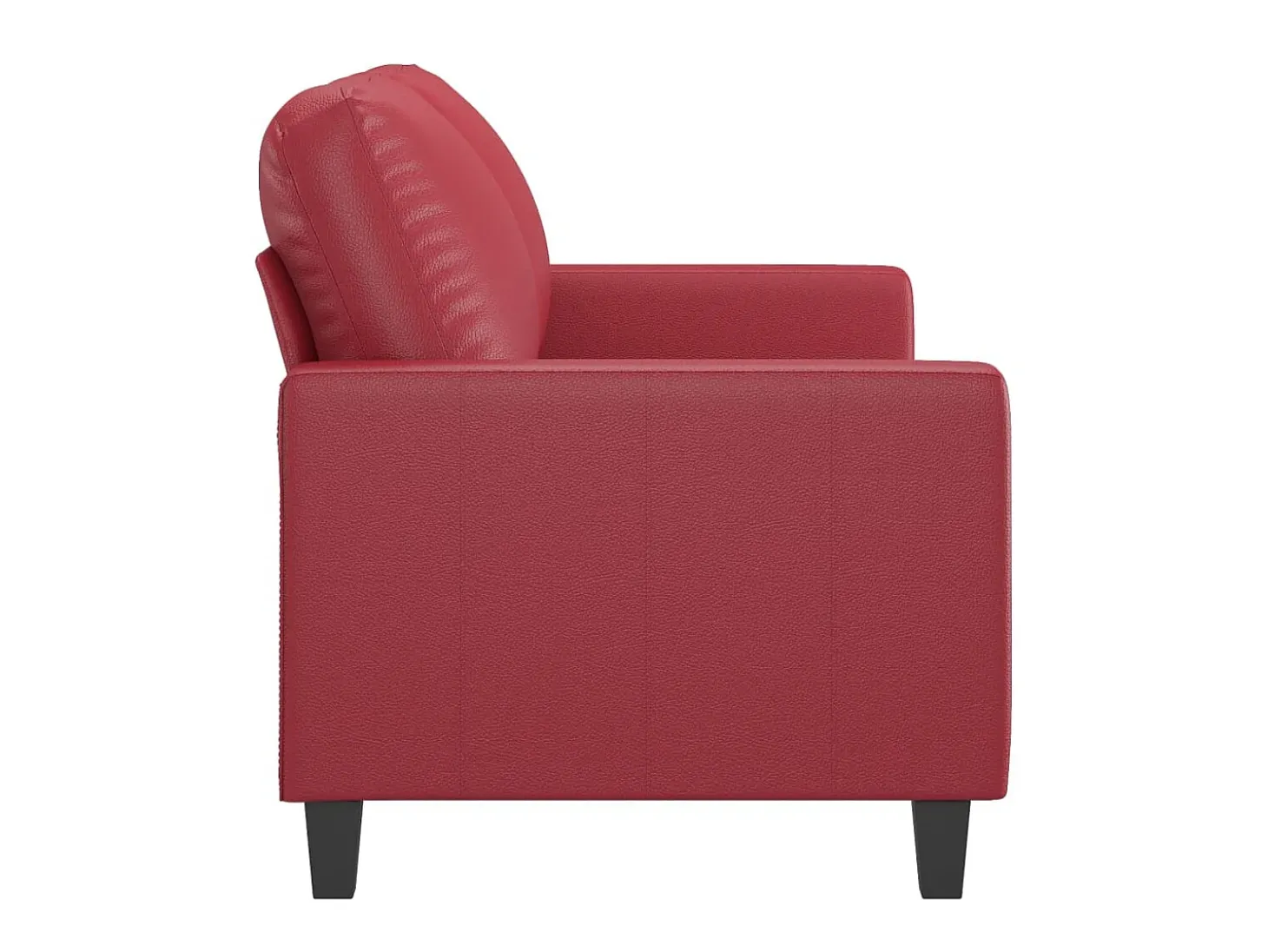 Sofá de 2 lugares 120 cm couro artificial vermelho tinto PT271467