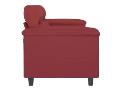 Sofá de 2 lugares 120 cm couro artificial vermelho tinto PT835547