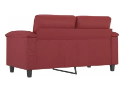 Sofá de 2 lugares 120 cm couro artificial vermelho tinto PT835547