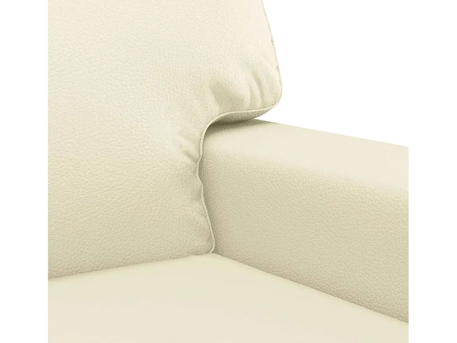Sofá de 2 lugares 120 cm couro artificial cor creme