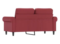 Sofá de 2 lugares 120 cm couro artificial vermelho tinto PT118553