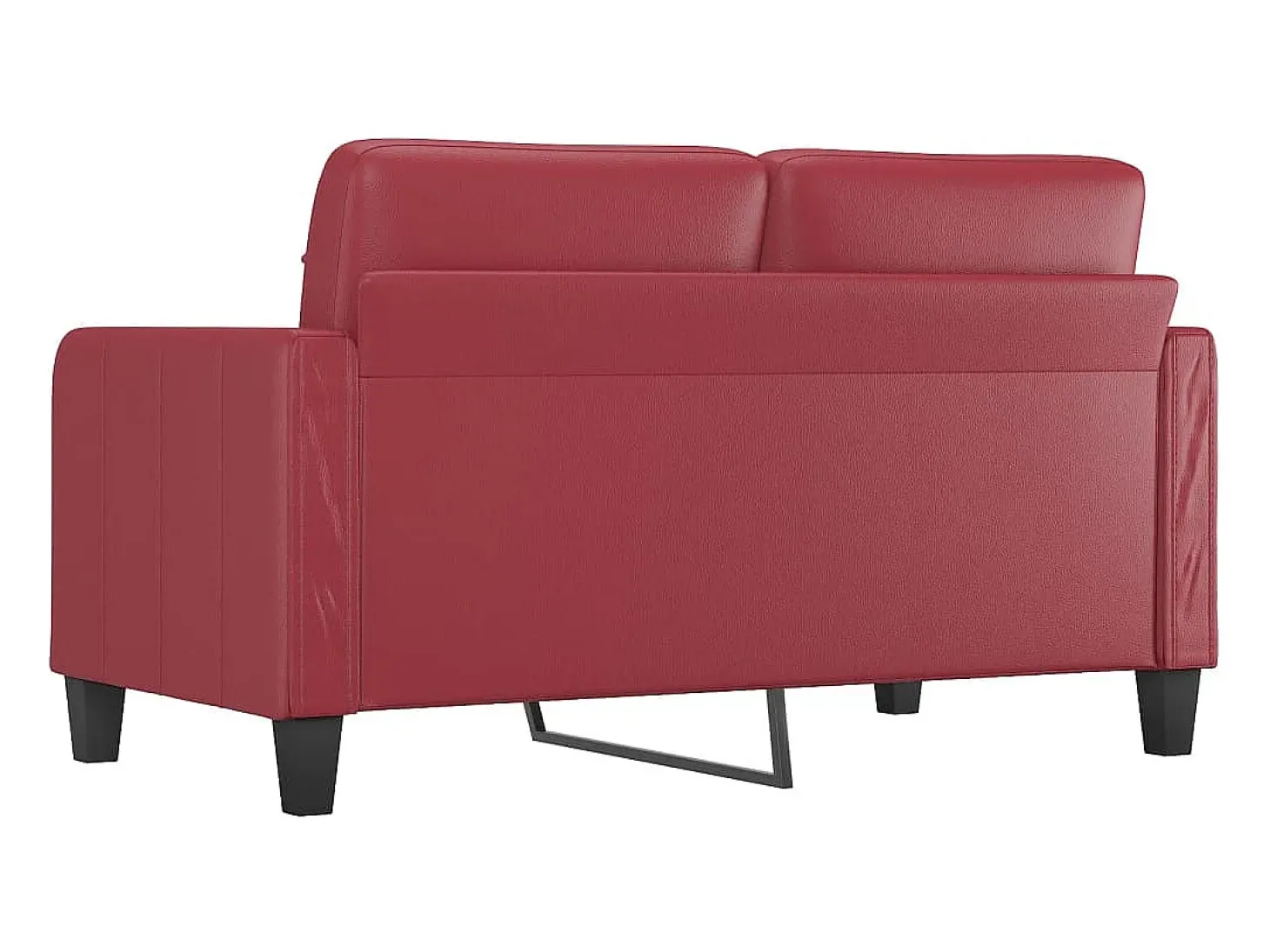 Sofá de 2 lugares 140 cm couro artificial vermelho tinto PT849295