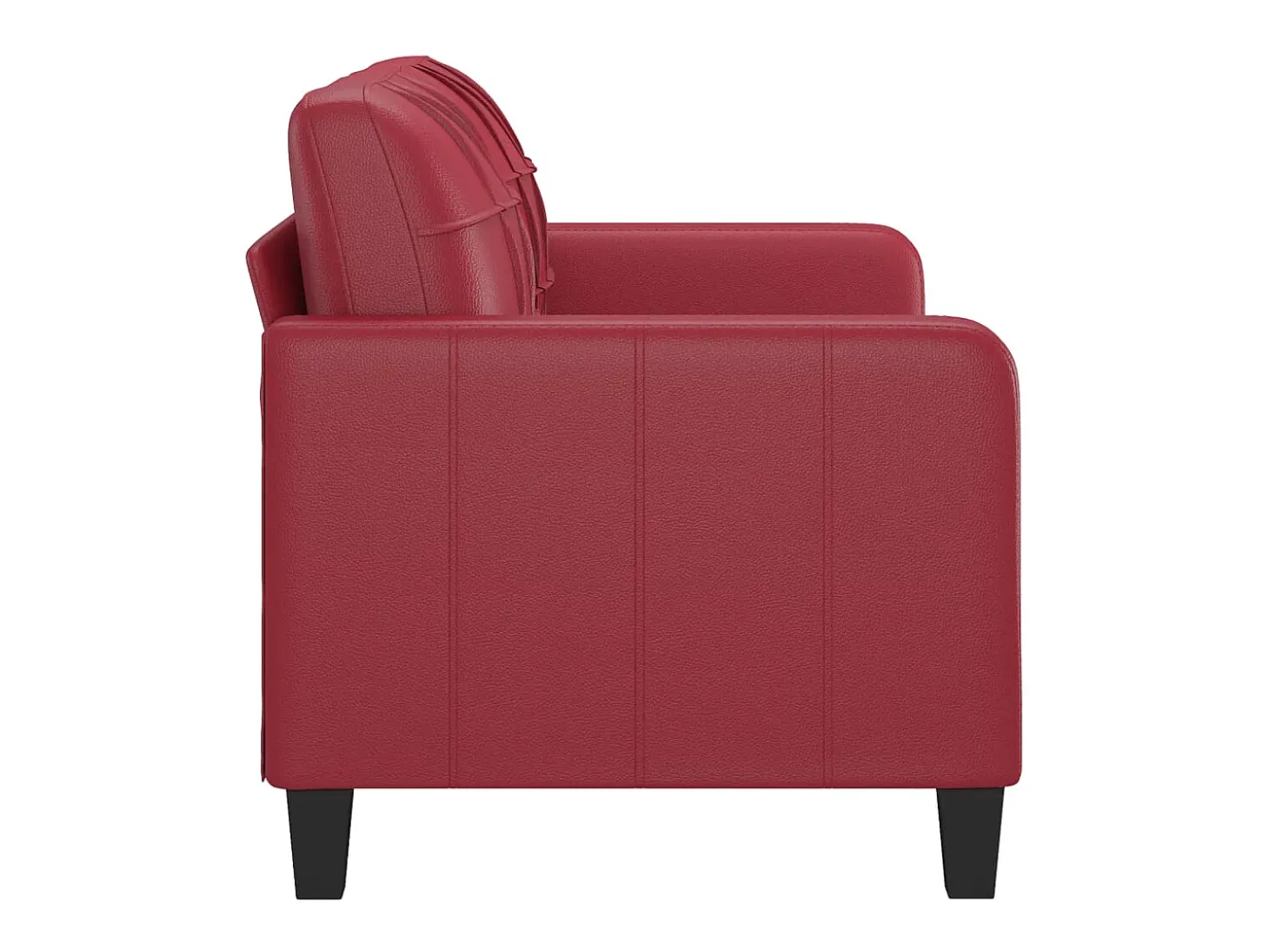 Sofá de 2 lugares 140 cm couro artificial vermelho tinto PT849295