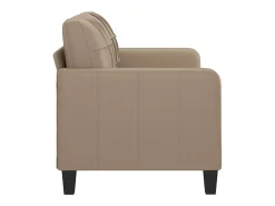 Sofá de 2 lugares 140 cm couro artificial cor cappuccino