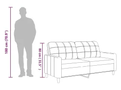 Sofá de 2 lugares 140 cm couro artificial cor cappuccino