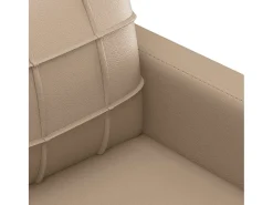 Sofá de 2 lugares 140 cm couro artificial cor cappuccino