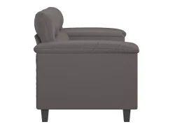 Sofá de 2 lugares 140 cm couro artificial cinza