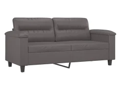 Sofá de 2 lugares 140 cm couro artificial cinza