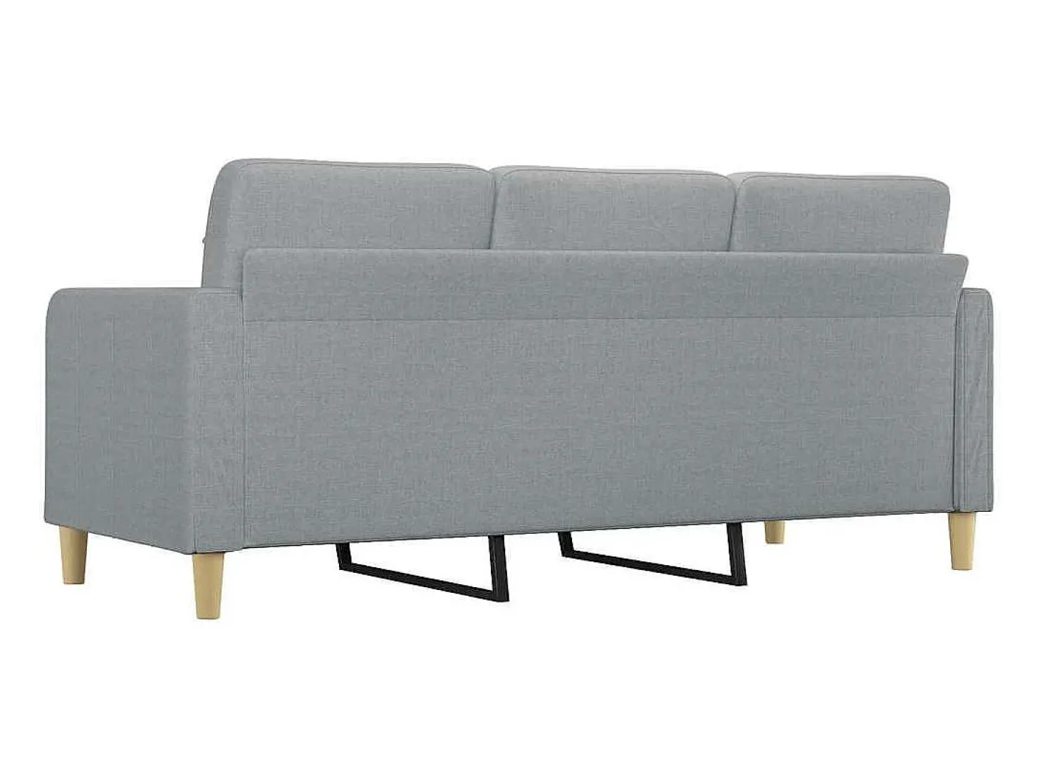 Sofá de 3 lugares 180 cm tecido cinza-claro