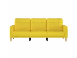 Sofá de 3 lugares 180 cm tecido amarelo-claro PT890248