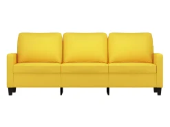 Sofá de 3 lugares 180 cm tecido amarelo-claro PT380143