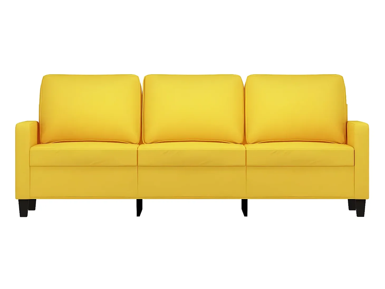 Sofá de 3 lugares 180 cm tecido amarelo-claro PT380143