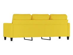 Sofá de 3 lugares 180 cm tecido amarelo-claro PT380143