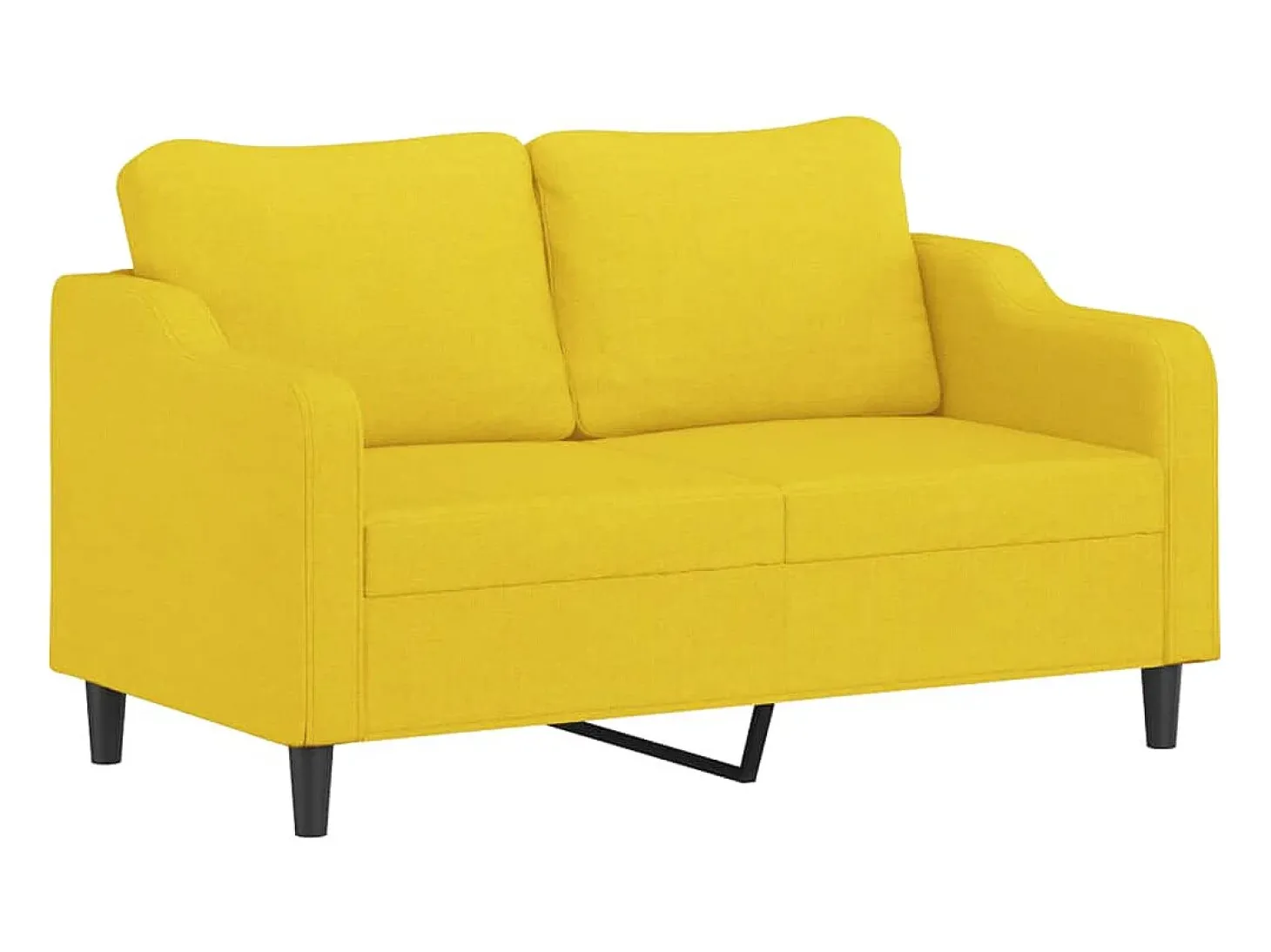 Sofá de 2 lugares 140 cm tecido amarelo-claro PT674125