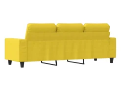 Sofá de 3 lugares 180 cm tecido amarelo-claro PT597108