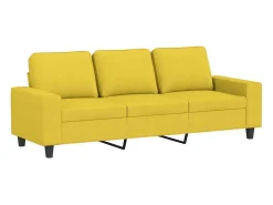 Sofá de 3 lugares 180 cm tecido amarelo-claro PT597108