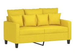 Sofá de 2 lugares 120 cm tecido amarelo-claro PT714735