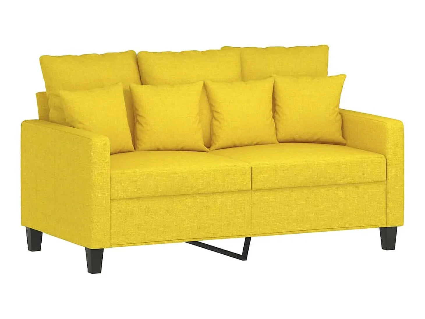 Sofá de 2 lugares 120 cm tecido amarelo-claro PT714735