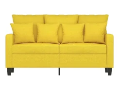 Sofá de 2 lugares 120 cm tecido amarelo-claro PT714735