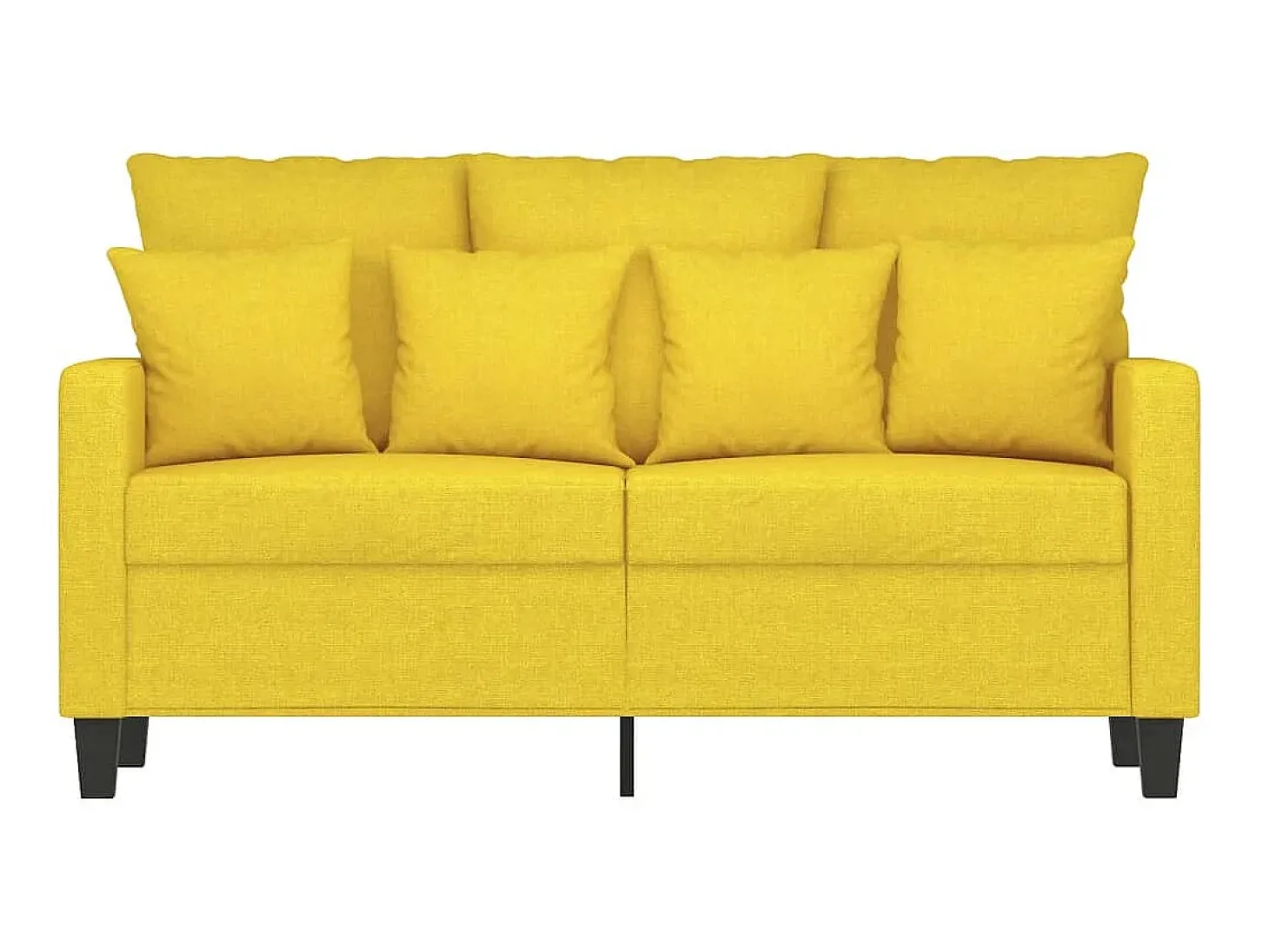 Sofá de 2 lugares 120 cm tecido amarelo-claro PT714735
