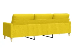 Sofá de 3 lugares 210 cm tecido amarelo-claro