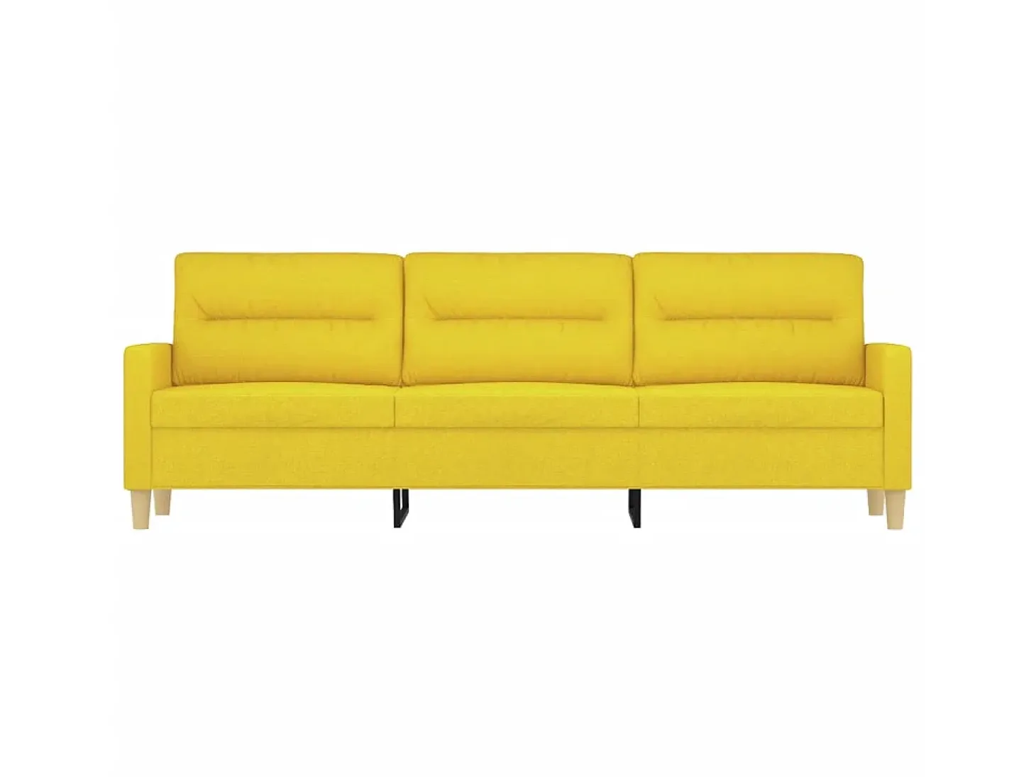 Sofá de 3 lugares 180 cm tecido amarelo-claro PT295055