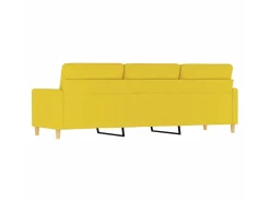 Sofá de 3 lugares 180 cm tecido amarelo-claro PT295055