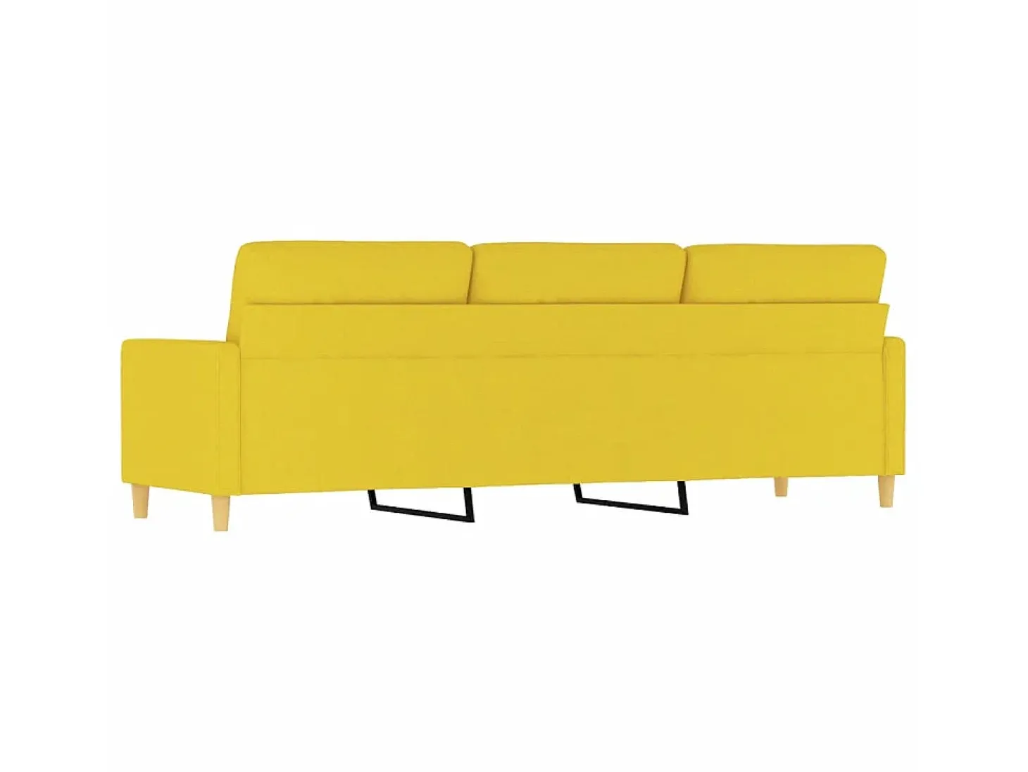 Sofá de 3 lugares 180 cm tecido amarelo-claro PT295055