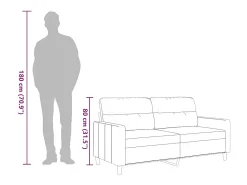 Sofá de 2 lugares 140 cm tecido amarelo-claro
