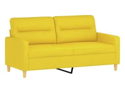 Sofá de 2 lugares 140 cm tecido amarelo-claro
