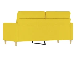 Sofá de 2 lugares 140 cm tecido amarelo-claro
