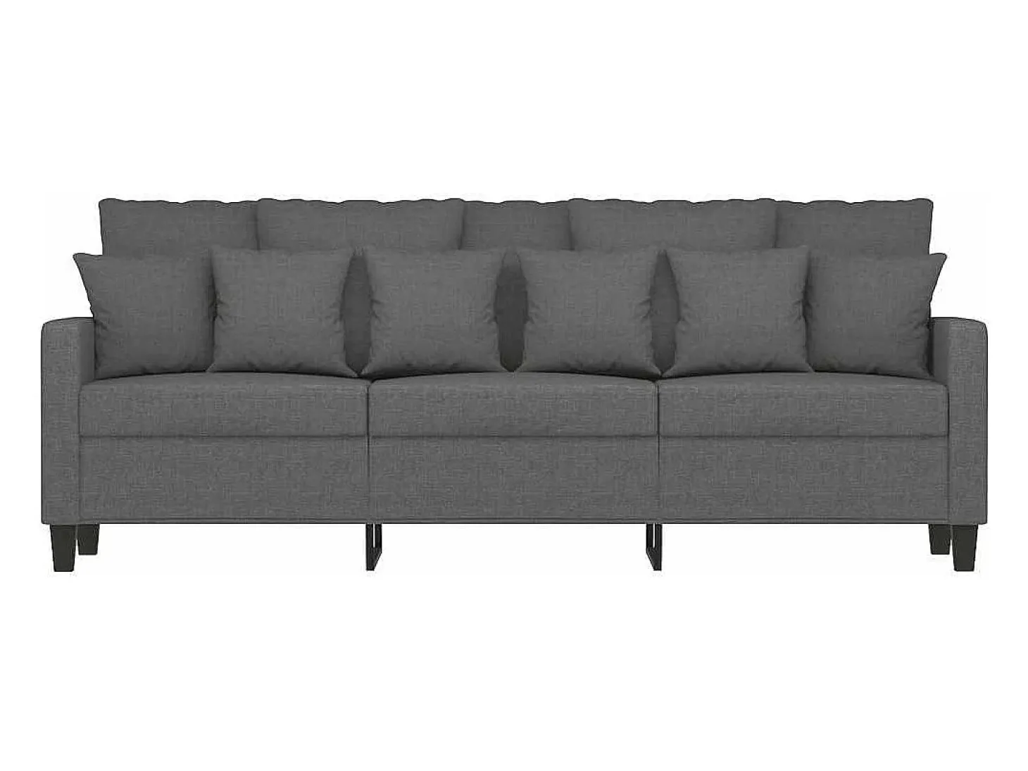 Sofá de 3 lugares 180 cm tecido cinza-escuro
