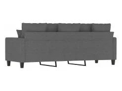Sofá de 3 lugares 180 cm tecido cinza-escuro