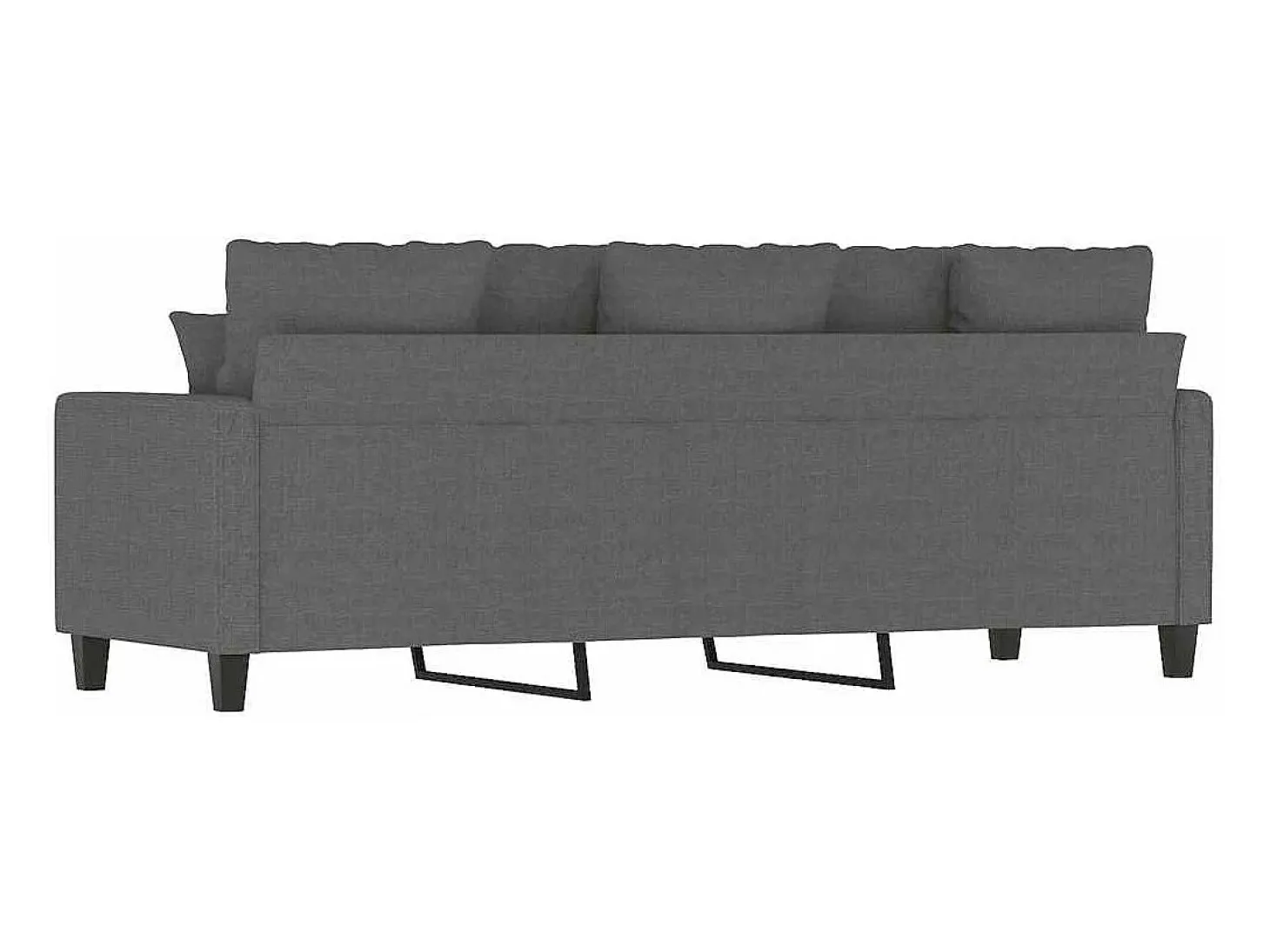 Sofá de 3 lugares 180 cm tecido cinza-escuro
