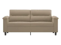 Sofá de 2 lugares 140 cm tecido de microfibra cinza-acastanhado PT288960