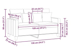 Sofá de 2 lugares 120 cm tecido amarelo-claro