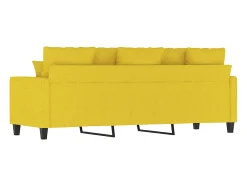 Sofá de 3 lugares 180 cm tecido amarelo-claro