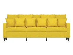 Sofá de 3 lugares 180 cm tecido amarelo-claro