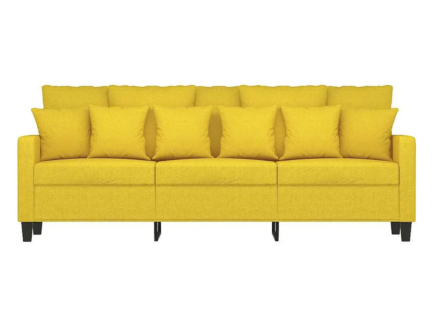 Sofá de 3 lugares 180 cm tecido amarelo-claro