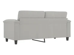 Sofá de 2 lugares 140 cm tecido de microfibra cinzento-claro PT490126