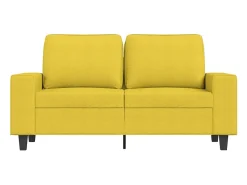 Sofá de 2 lugares 120 cm tecido amarelo-claro PT614915