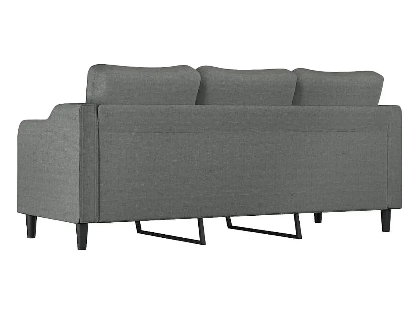 Sofá de 3 lugares 180 cm tecido cinza-escuro