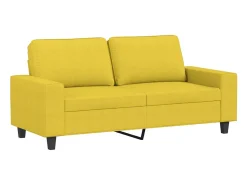 Sofá de 2 lugares 140 cm tecido amarelo-claro PT489526