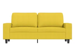 Sofá de 2 lugares 140 cm tecido amarelo-claro PT489526